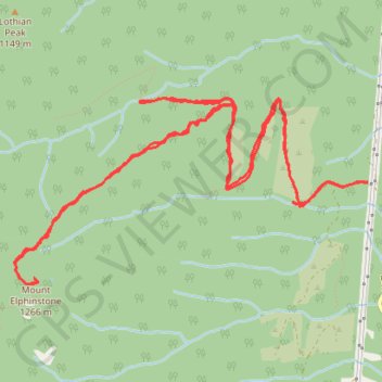 Hike on Mount Elphinstone trail, distance, elevation, map, profile, GPS track
