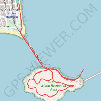 The Granite Island Run trail, distance, elevation, map, profile, GPS track
