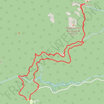Honeysuckle Creek Tracking Station to Booroomba Rocks trail, distance, elevation, map, profile, GPS track