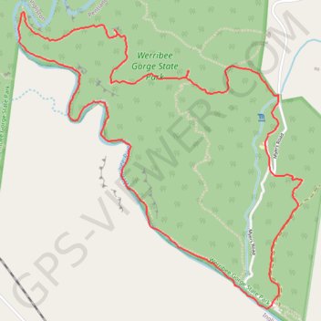 Werribee Gorge Circuit trail, distance, elevation, map, profile, GPS track