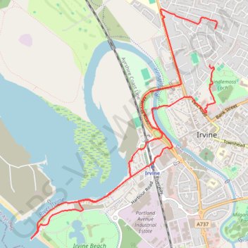 Irvine Beach trail, distance, elevation, map, profile, GPS track