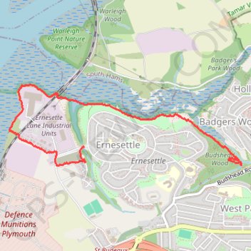 Budshead wood trail, distance, elevation, map, profile, GPS track