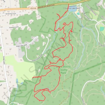 Lewis Morris County Park Yellow Trail trail, distance, elevation, map, profile, GPS track