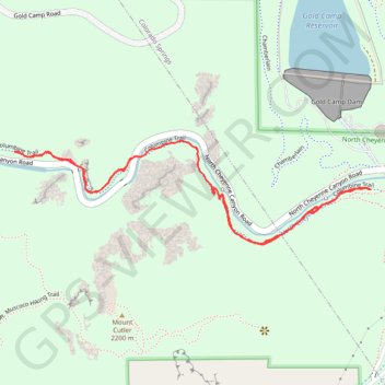 Columbine Trail - North Cheyenne Canyon trail, distance, elevation, map, profile, GPS track
