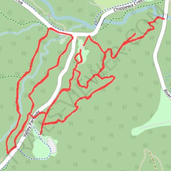 My Mountain, White Oak, Bridal and Deer Lick trails in Brecksville Reservation trail, distance, elevation, map, profile, GPS track