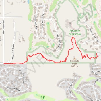 Pinnacle Peak Park trail, distance, elevation, map, profile, GPS track