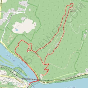Maryland Heights Loop Trail in Harpers Ferry National Historical Park trail, distance, elevation, map, profile, GPS track