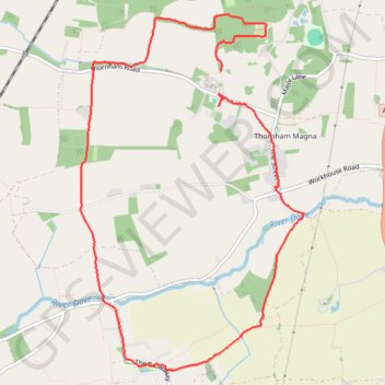 Thornham Walks trail, distance, elevation, map, profile, GPS track