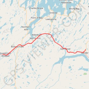 Grand Falls-Windsor - Gander trail, distance, elevation, map, profile, GPS track