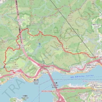 元荃古道石龍拱 trail, distance, elevation, map, profile, GPS track