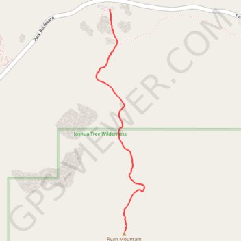 Ryan Mountain trail, distance, elevation, map, profile, GPS track
