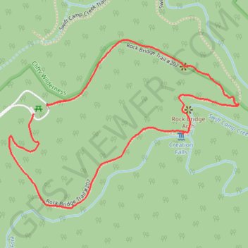 Rock Bridge Loop Trail in Red River Gorge Geological Area trail, distance, elevation, map, profile, GPS track