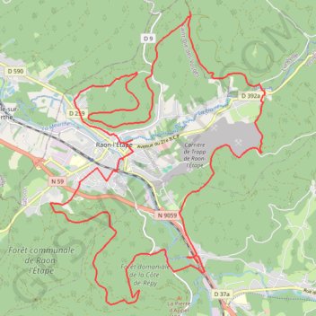 Autour de Raon l'Etape trail, distance, elevation, map, profile, GPS track