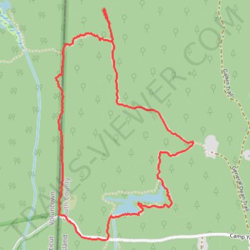 Yawgoog Pond Area Hiking Trails trail, distance, elevation, map, profile, GPS track