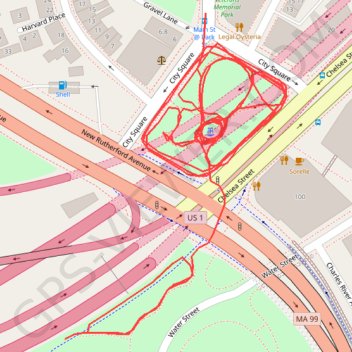 Gravel Bike City Square Park trail, distance, elevation, map, profile, GPS track