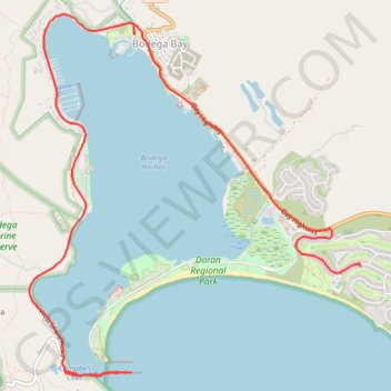 Jetty hike and drive back trail, distance, elevation, map, profile, GPS track