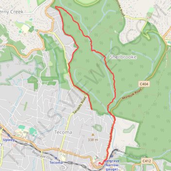 Sherbrooke Falls loop trail trail, distance, elevation, map, profile, GPS track