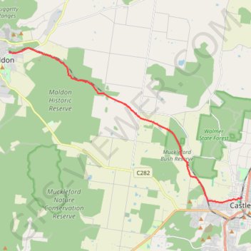 Maldon- Castlemaine Rail Trail trail, distance, elevation, map, profile, GPS track