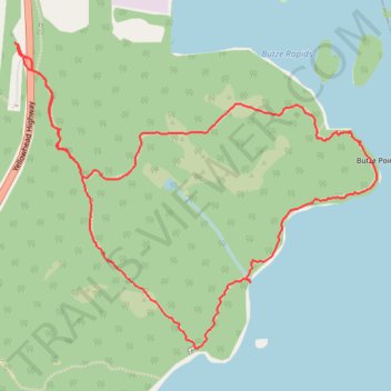 Butze Rapids Loop Trail trail, distance, elevation, map, profile, GPS track