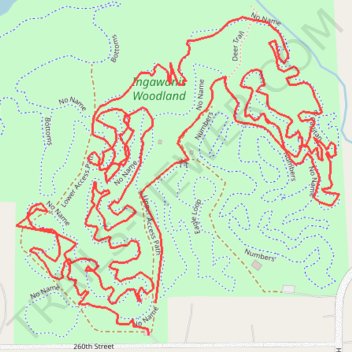 Ingawanis Woodland trails trail, distance, elevation, map, profile, GPS track