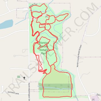 Hike of all trails in Blanton Woods trail, distance, elevation, map, profile, GPS track