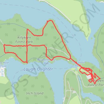 Killykeen Forest Park trail, distance, elevation, map, profile, GPS track