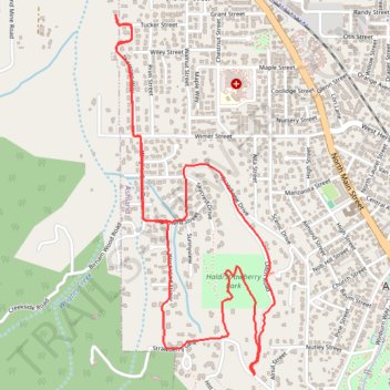 Jackson County - 0:45 Endurance Run w/ 4-6 Stride trail, distance, elevation, map, profile, GPS track