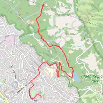 Lake Anza - Tilden Regional Park trail, distance, elevation, map, profile, GPS track