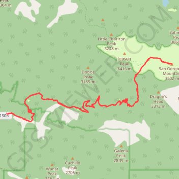 San Gorgonio Mountain via Vivian Creek Trail trail, distance, elevation, map, profile, GPS track