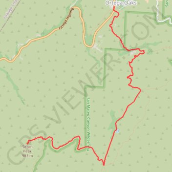 Sitton Peak trail, distance, elevation, map, profile, GPS track