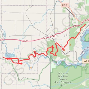 Minnesota Voyageur Trail Ultramarathon trail, distance, elevation, map, profile, GPS track