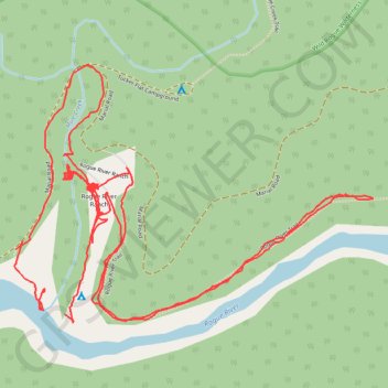 Trails at a spot on the Rogue River trail, distance, elevation, map, profile, GPS track