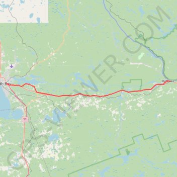 North Bay - Mattawa trail, distance, elevation, map, profile, GPS track
