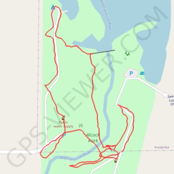 Alcock Park Loop trail, distance, elevation, map, profile, GPS track