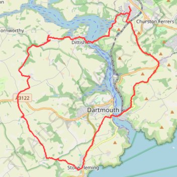 Galmpton Stoke Fleming trail, distance, elevation, map, profile, GPS track