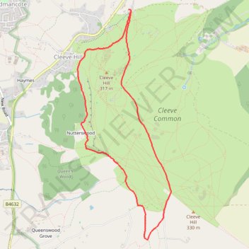 Cleeve Common Loop Walk trail, distance, elevation, map, profile, GPS track