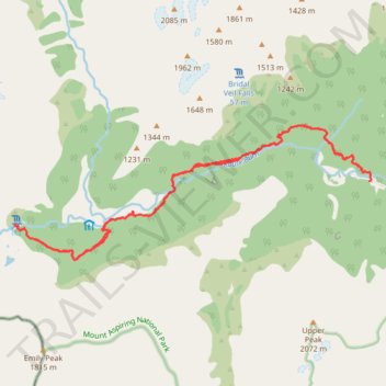 Routeburn Track to Falls Lodge in Mount Aspiring National Park trail, distance, elevation, map, profile, GPS track