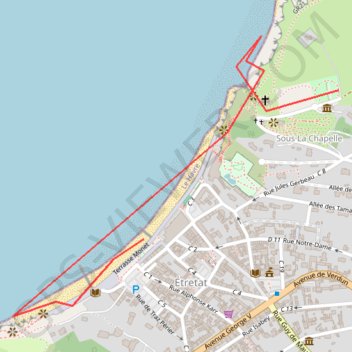 Walk among the cliffs of Etretat trail, distance, elevation, map, profile, GPS track