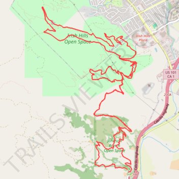 Johnson Ranch Open Space and Irish Hills Open Space loop trail, distance, elevation, map, profile, GPS track